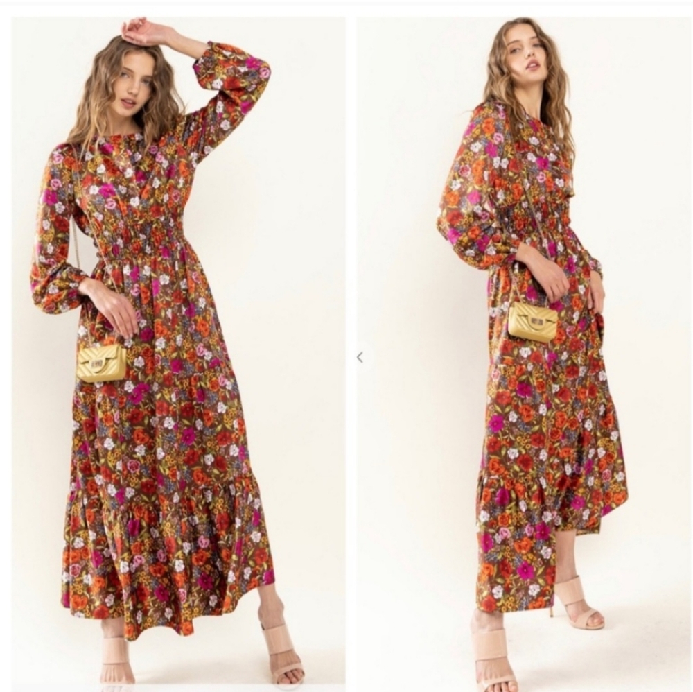 Gorgeous Floral Woven Maxi Dress -NWT!